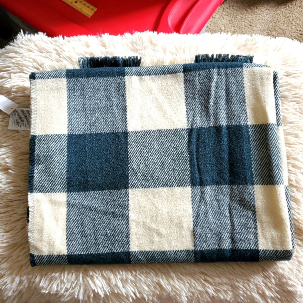 Plaid scarf & beanie hat set - Picture 2 of 5